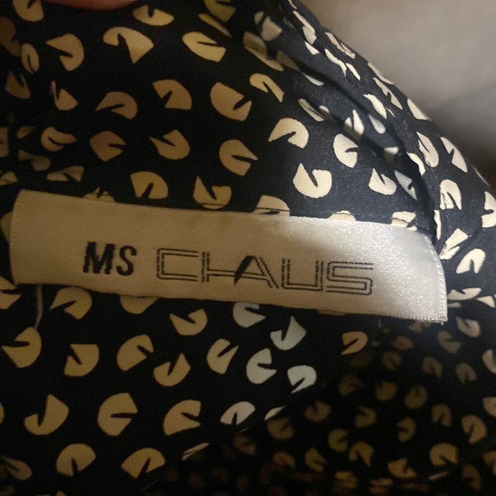 Vntg Ms. Chaus Geometric Pattern Button Up Dress … - image 2